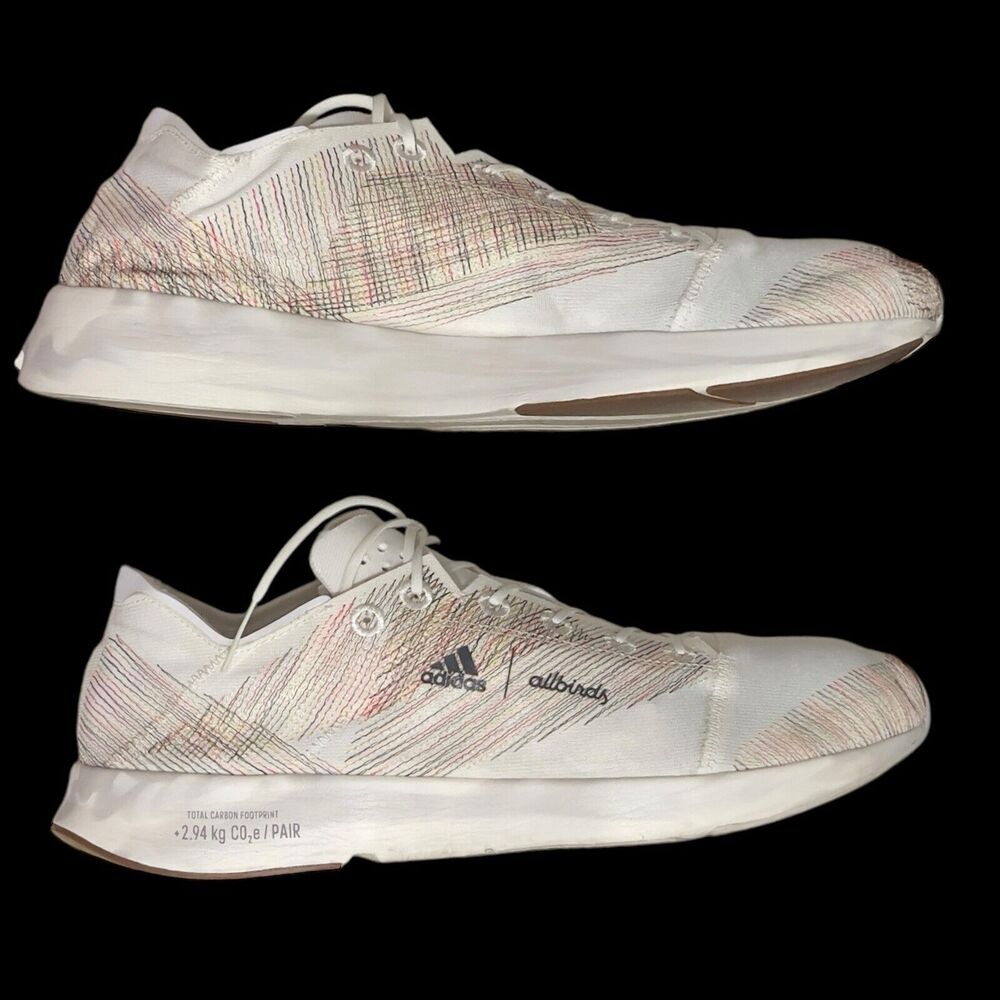 Adidas Adizero X Allbirds Sneakers White Multicolor Semi Turbo GY6156 Size 12 - Picture 3 of 9